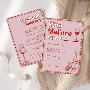 Vino Before Vows Junggesellinnen-Abschiedswochenen Einladung