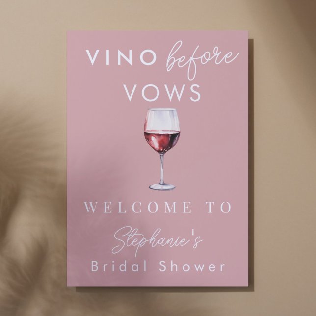 Vino Before Vows Pink Brautparty Willkommen Poster (Von Creator hochgeladen)