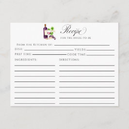Vino Before Vows Recipe Card Bridal Shower Insert