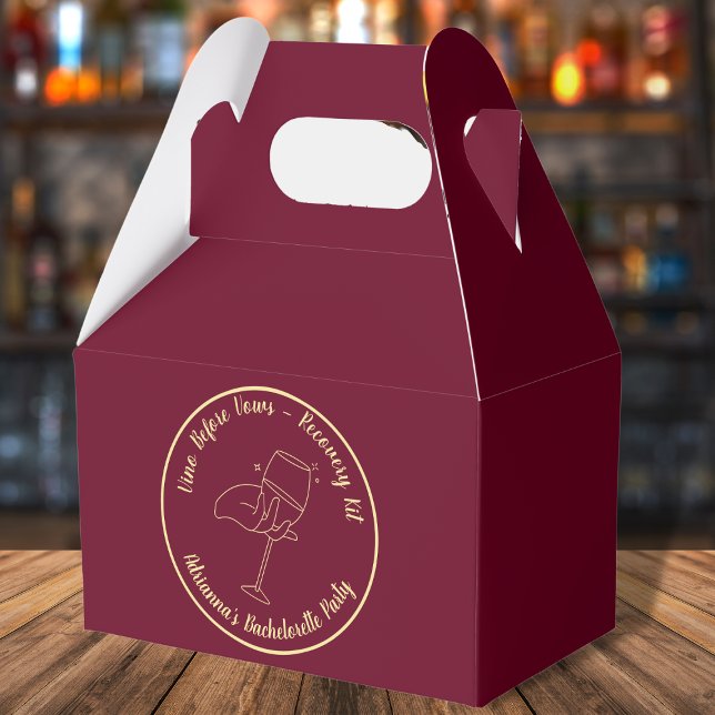 Vino Before Vows Recovery Kit Bachelorette Geschenkschachtel (wino before vows bachelorette recovery kit burgundy and golden elegant wine bachelorette)