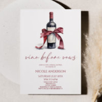 Vino Before Vows Red Wine Flasche Bow Brautparty