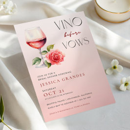Vino Before Vows Rosa Brautparty zum Thema Wein Einladung