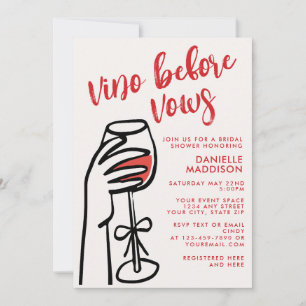 Vino Before Vows Rotwein Brautparty Einladung