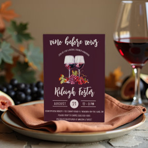 Vino Before Vows, Wein, Flaschen, Brautparty Einladung