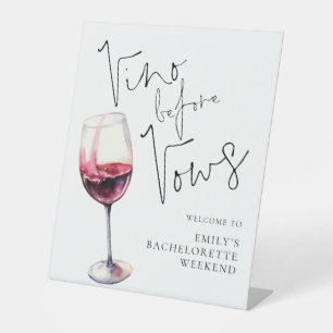 Vino Before Vows Willkommen zum Junggesellinnenabs Sockelschild
