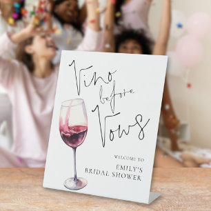 Vino Before Vows Willkommen zur Brautparty Sockelschild