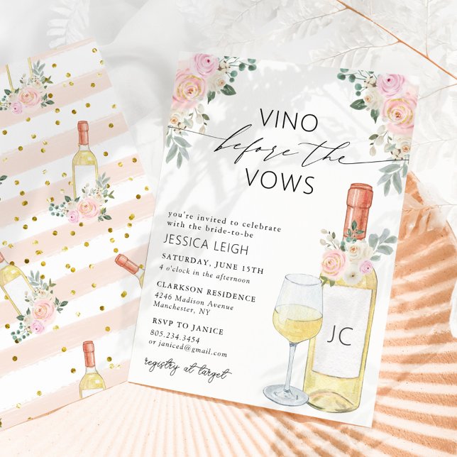 Vino Before Vows Wine Bridal Dusche Einladung (Von Creator hochgeladen)