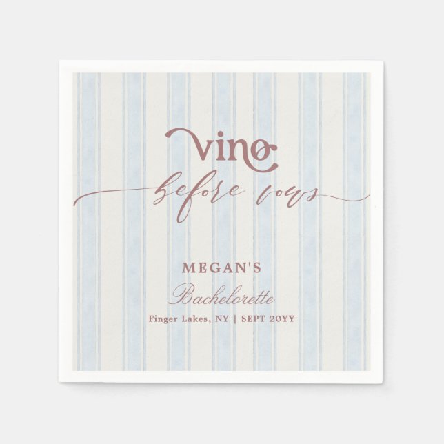Vino before Vows Wine Country Bachelorette Party Serviette (Vorderseite)