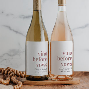 Vino Before Vows Wine Country Junggeselinnen-Absch Weinetikett
