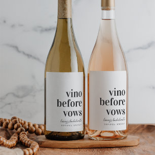 Vino Before Vows Wine Country Junggeselinnen-Absch Weinetikett
