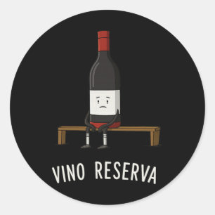 Vino Reserva Lustiger Fußball Ersatzspieler Reserv Runder Aufkleber