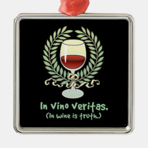 Vino Veritas Weinkultur und Erde Silbernes Ornament
