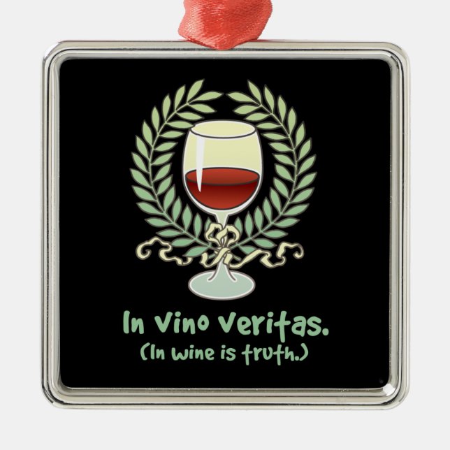 Vino Veritas Weinkultur und Erde Silbernes Ornament (Vorne)
