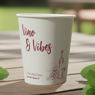 Vino & Vibes Brautparty Pappbecher