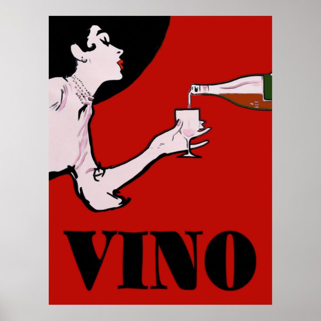 Vino - Vintage Frauenposter Poster (Vorne)