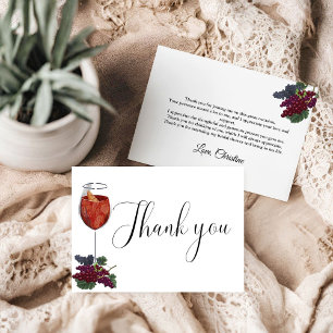 Vino vor dem Gelöbnis Brautparty Danke Karte
