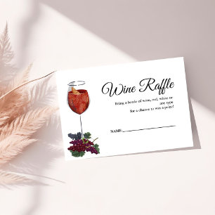 Vino vor dem Gelöbnis Brautparty Raffle Spiel Begleitkarte