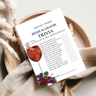 Vino vor dem Versprechen Braut & Groom Trivia Game Ankündigung