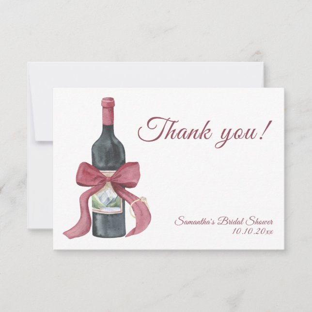 Vino vor den Eheversprechen Brautparty Danke (Vorderseite)