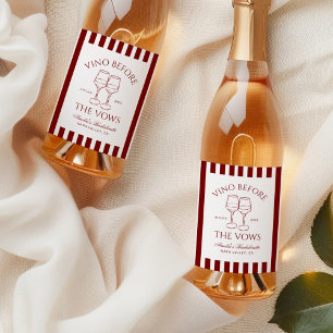 Vino vor den Vows Bachelorette Weekend Weinetikett