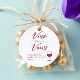 Vino Vor den Vows Brautparty/Bachelorette Geschenkanhänger