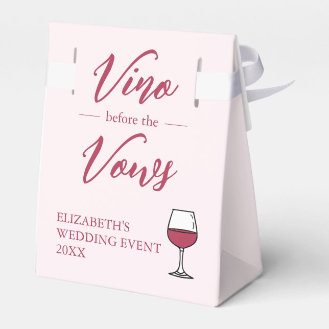 Vino Vor den Vows Brautparty/Bachelorette Geschenkschachtel (Rückseite)