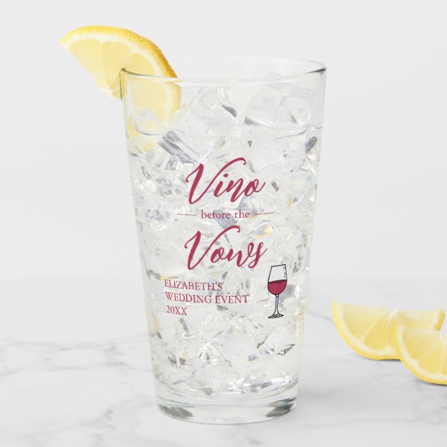 Vino Vor den Vows Brautparty/Bachelorette Glas (Vorderseite Ice)