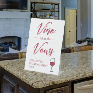 Vino Vor den Vows Brautparty/Bachelorette Sockelschild