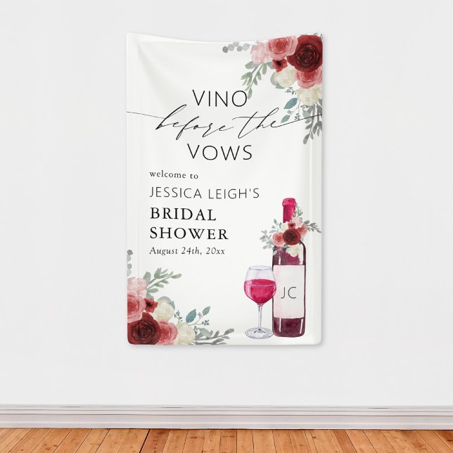 Vino Vor den Vows Roter Wein Begrüßungszeichen Banner (Von Creator hochgeladen)