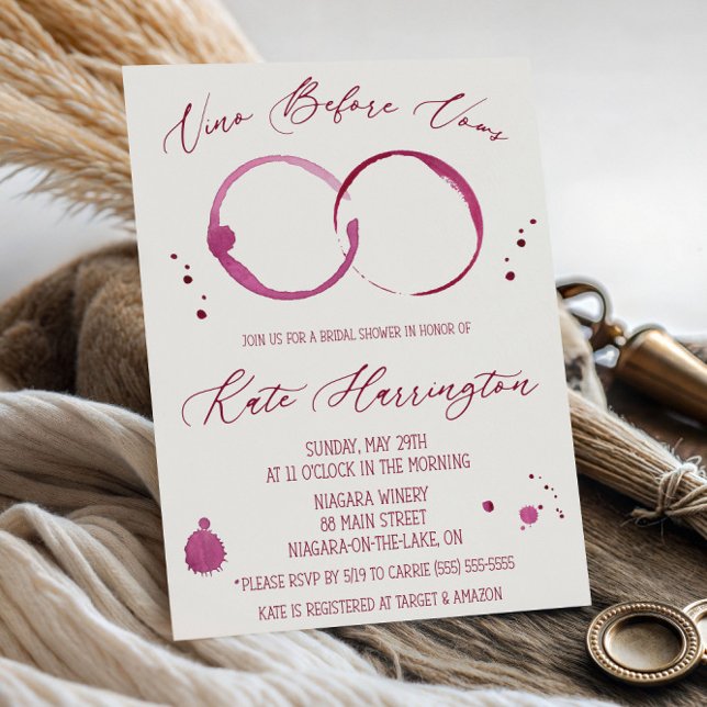 Vino vor den Vows, Wein, Weinstöcke, Brautparty Einladung (Von Creator hochgeladen)