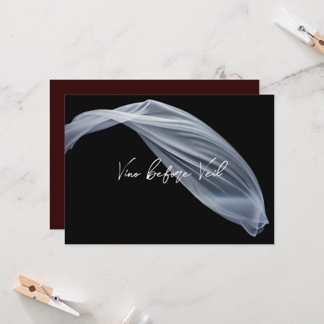 Vino vor Veil Red Wine Junggeselinnen-Abschied Einladung (Vorderseite/Rückseite Beispiel)