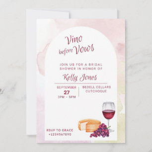 Vino vor Vows Bridal Dusche Einladung