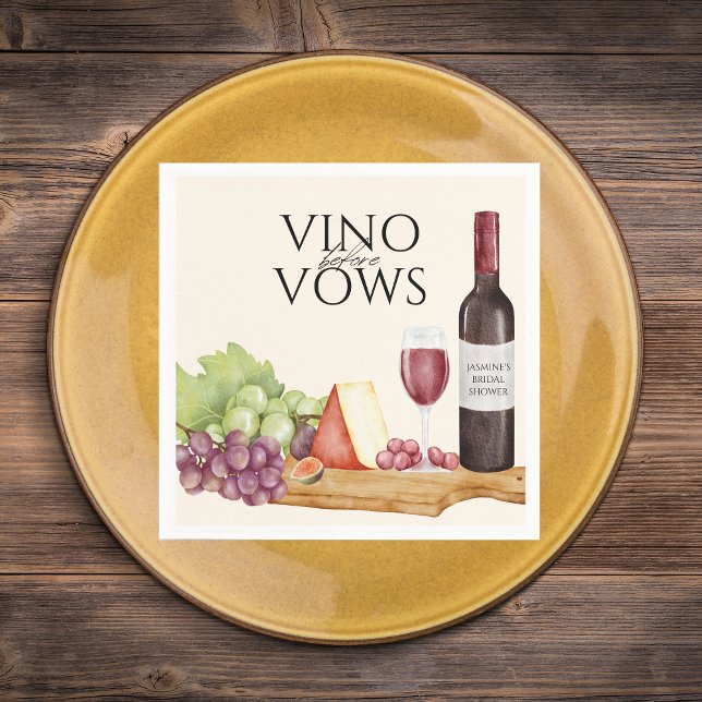 Vino vor Vows Charcuterie Board Brautparty Serviette (Von Creator hochgeladen)