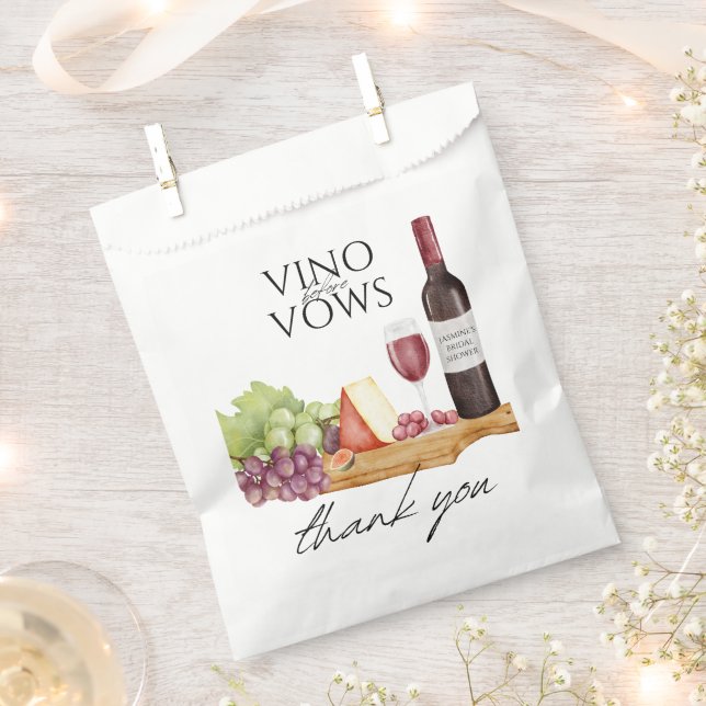 Vino vor Vows Charcuterie Brautparty Geschenktütchen (Ausgeschnitten)