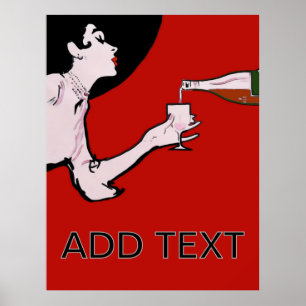 Vino-Wein Vintage Lady Poster