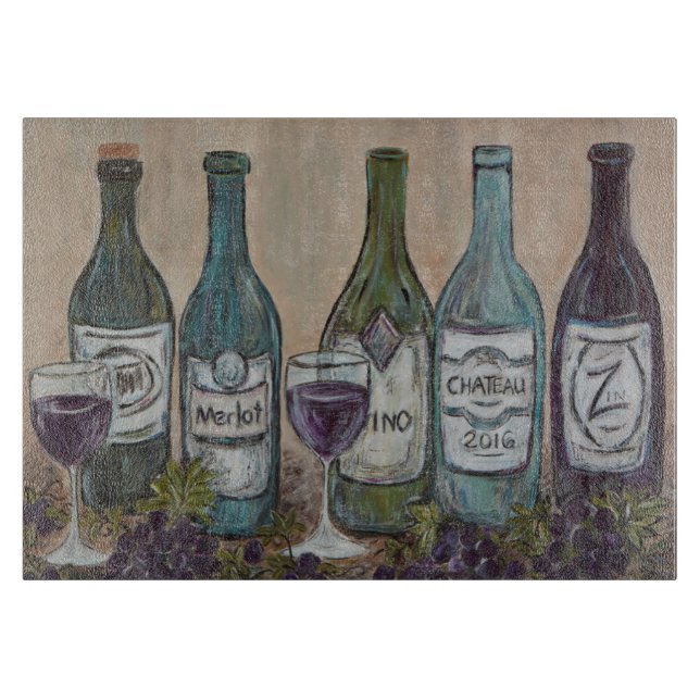 Vino Weinflasche - Schneidebrett (Vorderseite)