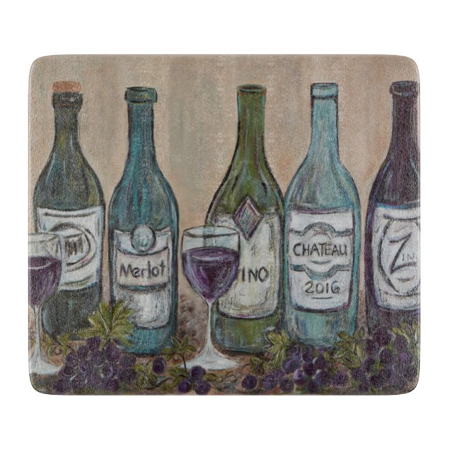 Vino Weinflasche - Schneidebrett (Vorderseite)