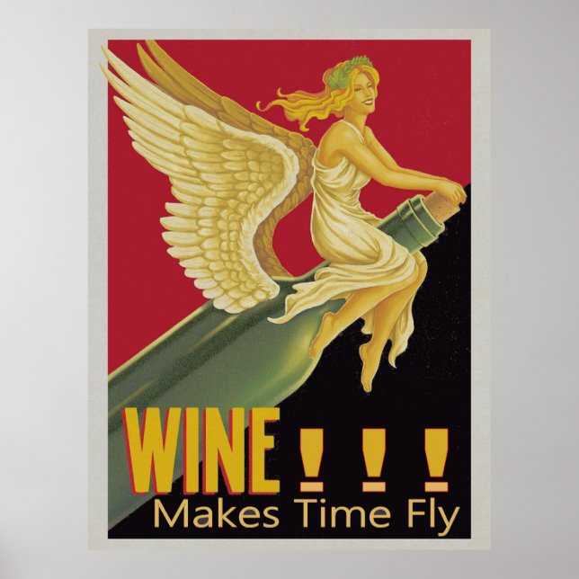 Vino - Wine Flies Vintage Posters Poster (Vorne)