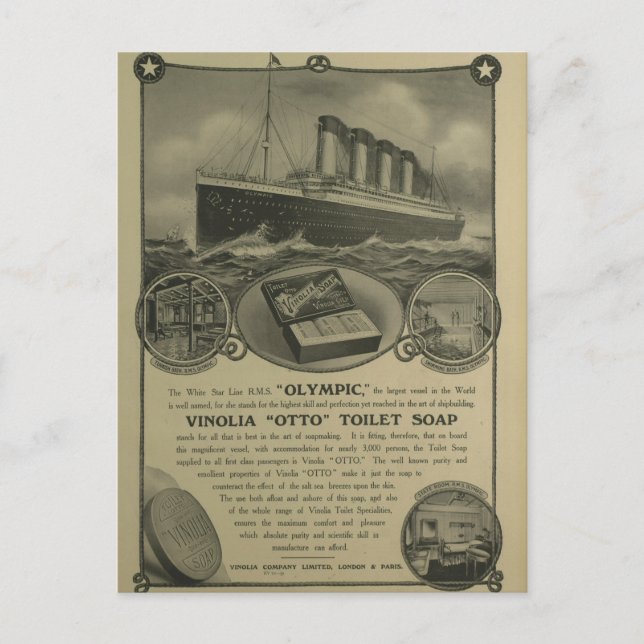 Vinolia Otto Toilet Soap advert Postkarte (Vorderseite)