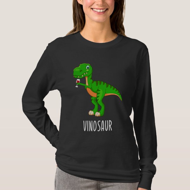 Vinosaur Dinosaurier Rex Weinfest Vino Bridesmai T-Shirt (Vorderseite)