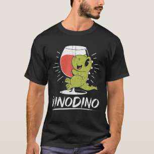 Vinosaur Vinodino Dinosaurier mit Wein Roter Wein T-Shirt