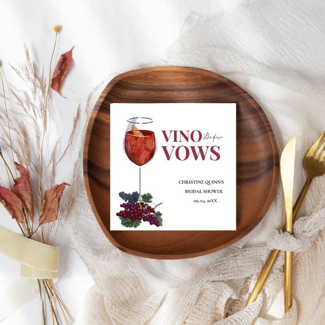 Vinow vor den Gelübden Weinproben Brautparty Serviette (Von Creator hochgeladen)