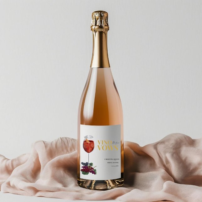 Vinow vor den Gelübden Weinproben Brautparty Weinetikett (Von Creator hochgeladen)