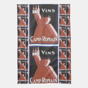 "Vins" Vintage-Weinposter-Werbung "Camp Romain" Handtuch