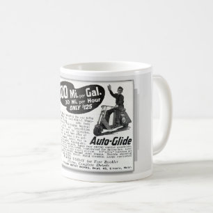 VINT. CUSHMAN SCOOTER AD 1930S NICE B/W KAFFEETASSE