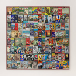 VINT. REISEPROSPEKTE COLLAGE THEMA PUZZLE