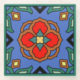 Vinta Catalina Island Tile Design Glasuntersetzer