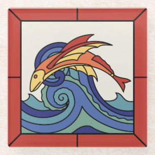 Vinta Catalina Island Tile Design Glasuntersetzer