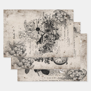 Vintaage-Ellagerung Geschenkpapier Set