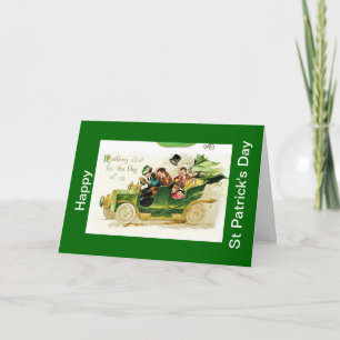 Vintaeg Auto, Happy St Patricks Day Card Karte